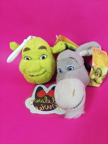 Shrek Dreamswork Peluche De Shrek Y Burro Llaveros 6 Cm 