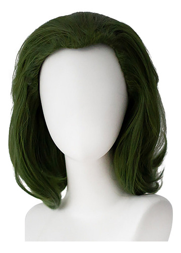 Peruca De 30 Cm, Verde, Curto, Encaracolado, Cos Fiber Silk