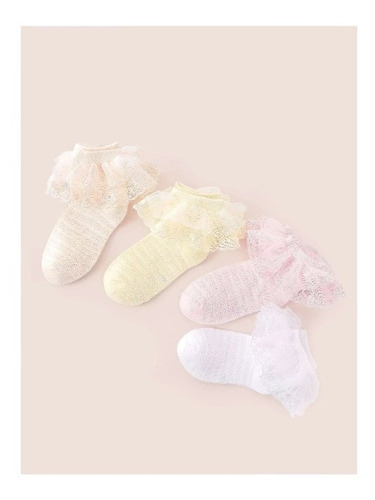 Calcetines Para Niñas Y Bebes Algodon Ribete No Lastima 2par