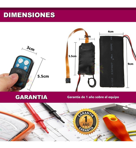 Mini Camara Espia Oculta Seguridad Full Hd Microfono Bateria Grabacion Video Para Colocar Memoria Micro Sd Control