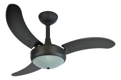 Ventilador De Teto Lux 2003 Cor Branco, Preto, Marrom 3 Pás