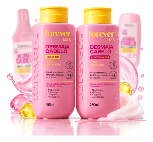 Kit Desmaia Cabelo Shampoo E Condicionador Forever Liss