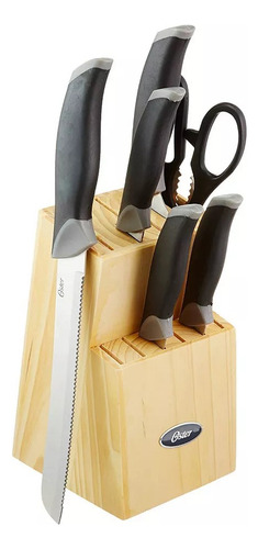 Set Cuchillos Oster 14 Pcs Con Taco De Madera Café Lindbergh
