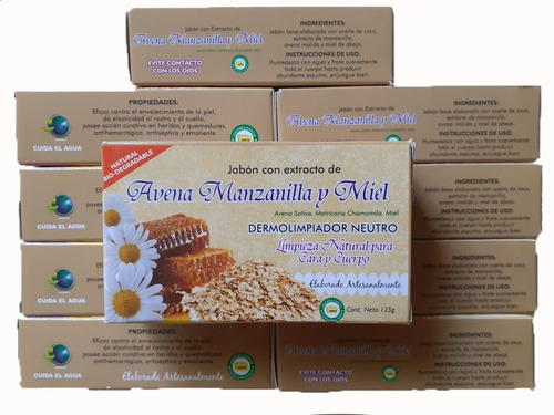 30pz Jabón Avena Manzanilla Y Miel Biodegradable Neutro Eco 