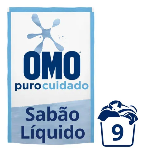 Sabão Líquido Omo Puro Cuidado Sachê Refil 900 ml