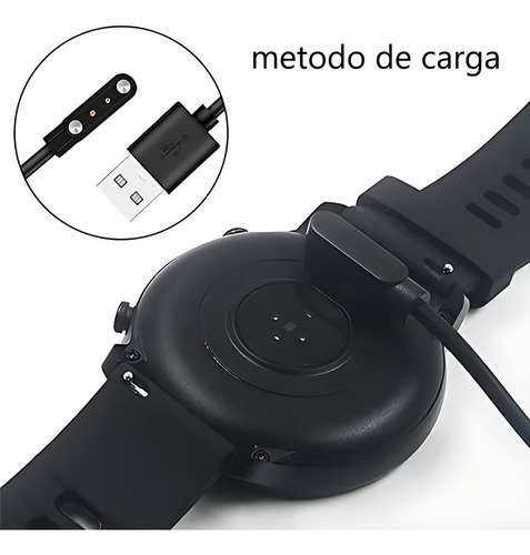 3 Pcs Cargador Para Haylou Solar LS01/LS02 Cable USB Smart Watch, Pines Succión Magnética Cargador USB Rápida