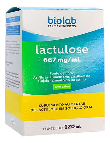 Kit 2 Suplemento Biolab Lactulose Fibras 667mg/ml 120ml Sem Sabor