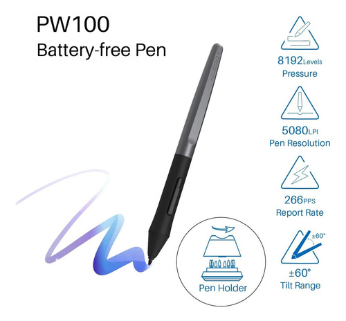 Tableta De Dibujo Huion Inspiroy H950p 20,32 X 12,7 Cm Con L