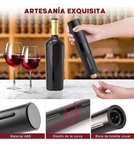 Sacacorchos Eléctrico Vinos 6en1, Juego De Abridor Eléctrico