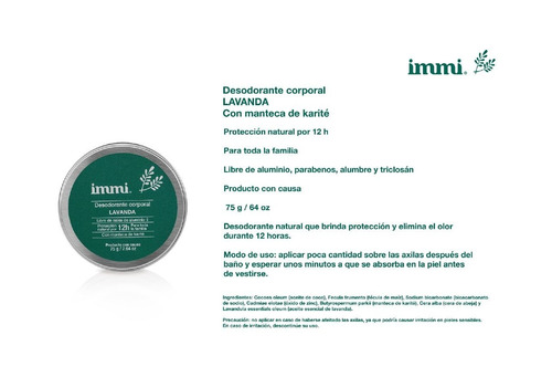 Desodorante Immi Lavanda 75g