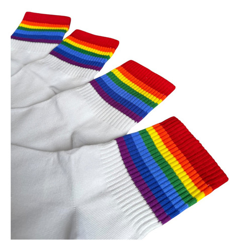 Tin Largo Rayas Orgullo Gay Lgbt Arcoiris 23-26 Cm 6 Pares