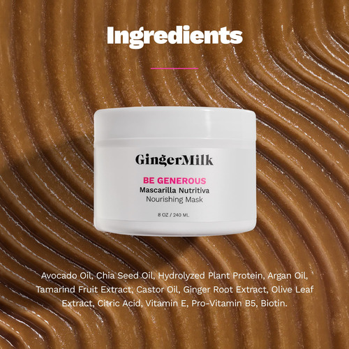 Mascarilla Capilar Con Leche De Jengibre Nutritiva Para Cabe