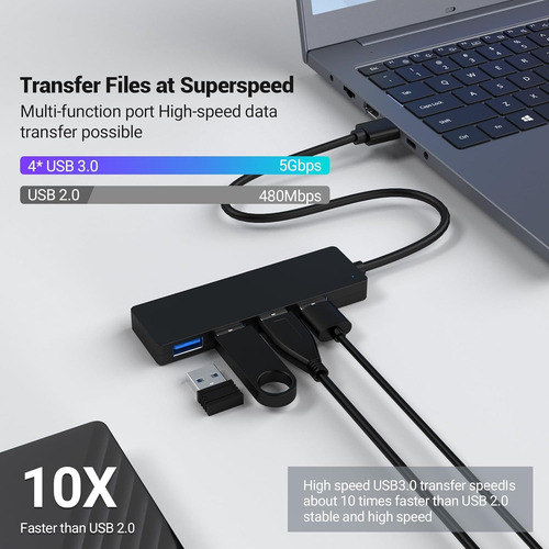 Hub Usb 3.0 Con 4 Puertos Usb 3.0