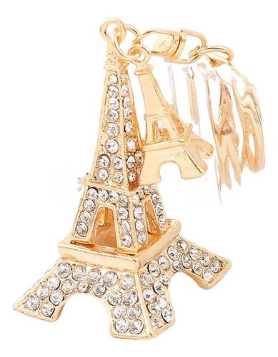 Llavero De Coche Creative Water Diamond Con La Torre Eiffel