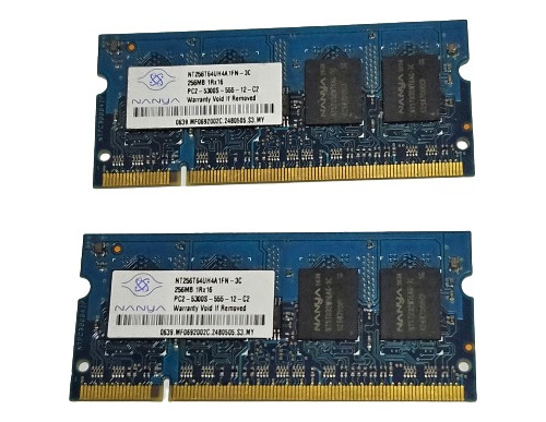 Memória Nanya 2 X 256mb Ddr2 Pc2-5300s Notebook