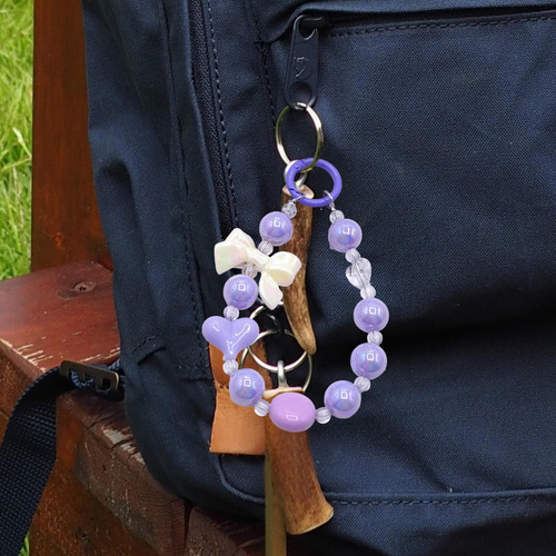 Correa De Muñeca Con Asa Para Bolso Con Cuentas, Violeta