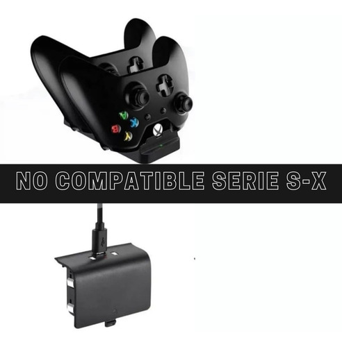 Imagen 4 de 7 de Cargador Controles Para Xbox Con Batería Recargable De600mah