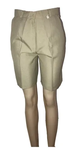 Outlet. Pantalon Bermuda De Vestir Mujer Juvenil 32 34 36