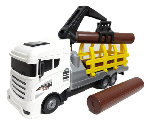 Imagem 4 de 9 de Brinquedo Caminhão Tora De Madeira Com Guindaste Articulado