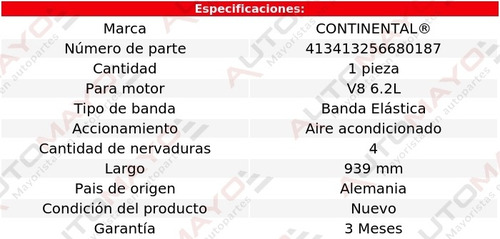 Banda Acc 939 Mm A/a Sierra 1500 V8 6.2l Gmc 09-12