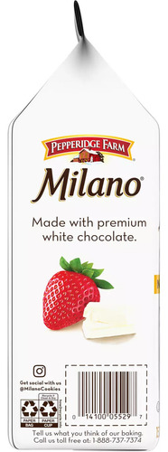 Galletas De Chocolate Blanco Con Fresa Milano 198g