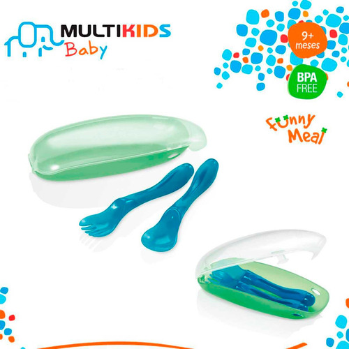 Kit Cubiertos Estuche Cuchara Tenedor Bebes Niños Infantil ®