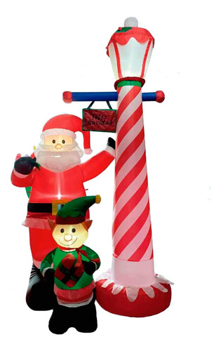 Figura Navideña Inflable Santa Claus Duende 2.7m Ml9156