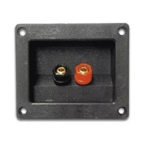 2 Conector Bafle Cuadrado 2 Terminal Bornes Dorados 92x78 Mm