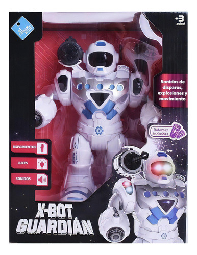 Robot X-bot Guardian Luz , Sonido Y Movimientos Color Azul