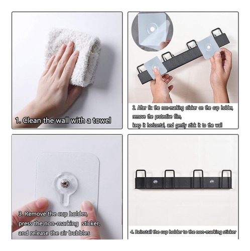 2 Ganchos Para Tazas De Pared, Soporte Para Tazas De Café En