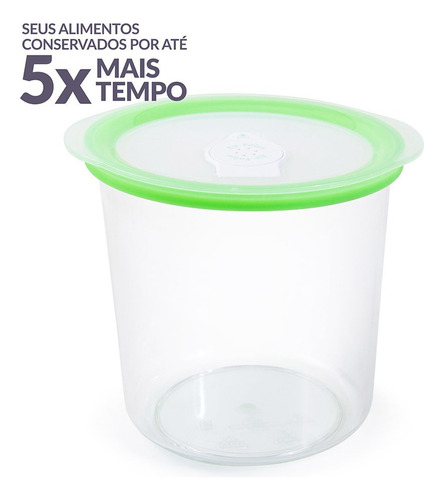 Pote Hermético 1 L Redondo Cozinha Frutas Legumes Cor Branco