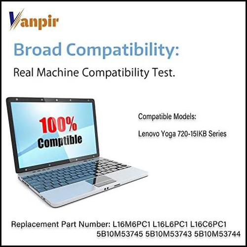 Vanpir L16m6pc1 11.52v 72wh Batería P/ Lenovo Yoga 720