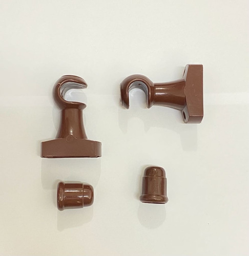 Kit Par Suporte P/ Varão De Cortina 19mm Mogno