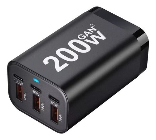 Gan Carga Rápida 200w 6puertos Usb C /a Mac Notebook Android