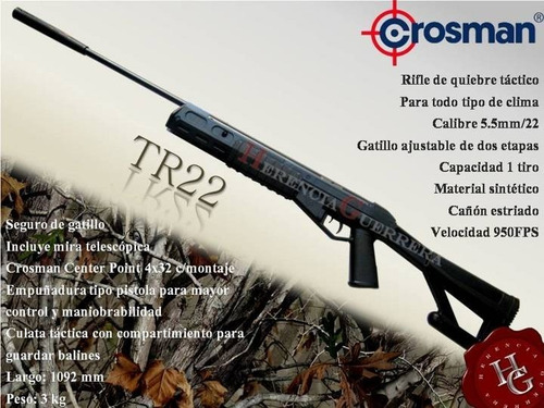 Imagen 2 de 7 de Rifle Crosman Tr22 5.5 Mira Center Point 4x32 950 Fps