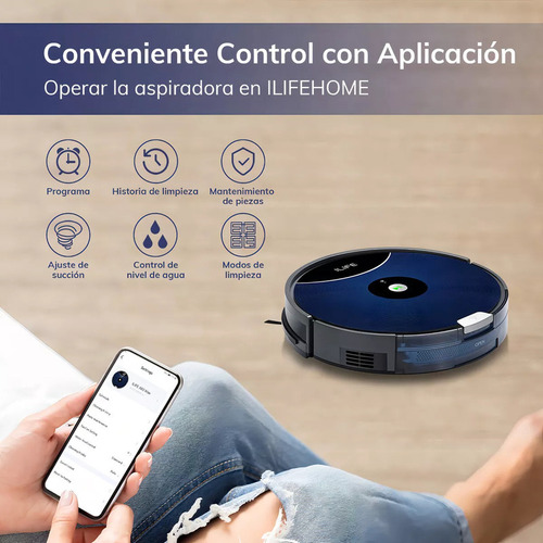 Aspiradora Robot Morada Ilife Con Trapeadora Y Wifi