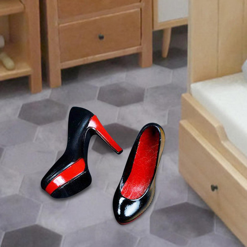 Zapatos De Tacón De Vestir A Escala 1/6 Retro Para Figuras