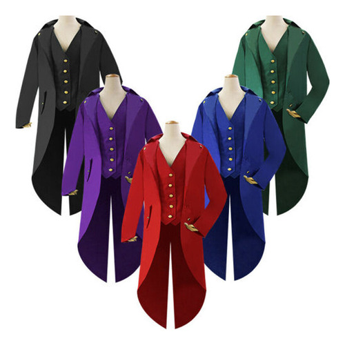 Vestido Tipo Chaqueta Tipo Frac Steampunk Para Hombre, Talla Grande, Xxxxxl