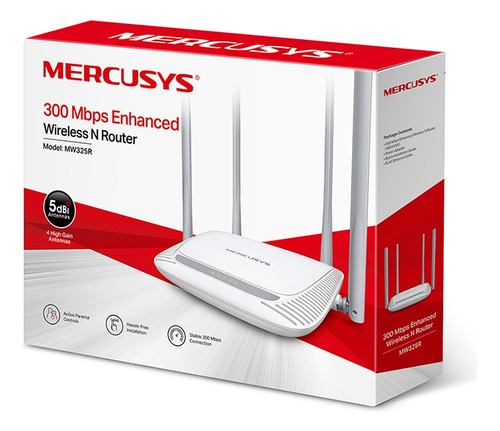 Router Mercusys Fast Ethernet Mw325r 300 Mbit/s, 2.4ghz 5dbi