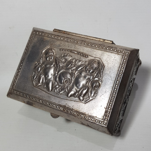 Imagen 6 de 6 de Antiguo Alhajero Infantil Metal Blanco Mag 59385