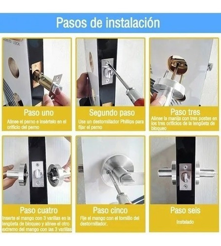 Cerradura Chapa Manja Para Puerta Recámara O Principal Baño