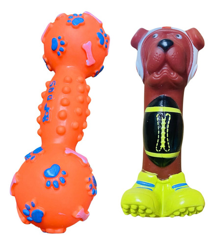 Kit Juguete Para Perro X2uds Hueso Y Muñeco Mordible Chillon