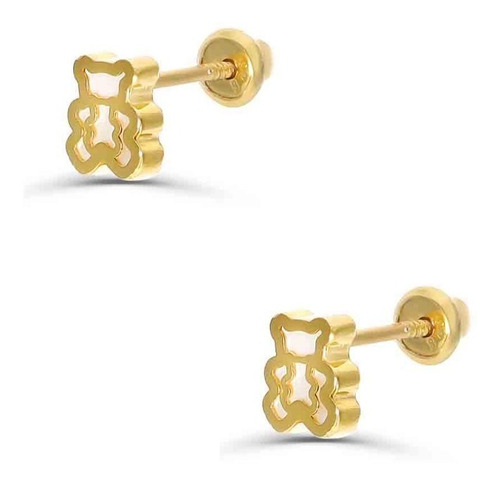 Broqueles Bizzarro De Oro Amarillo 14k Con Nacar