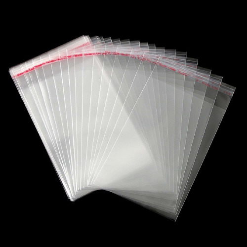 Imagen 6 de 10 de Bolsa Celofán Transparente 100 Unds 10x21 Cm Con Adhesivo