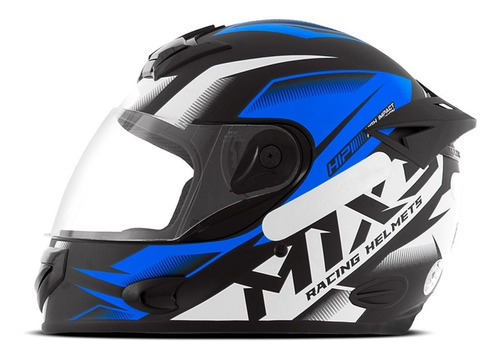 Capacete Masculino Fechado Mixs Mx2 Storm Fosco Cor Azul-fosco Tamanho Do Capacete 56