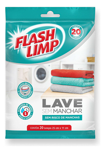 Lenço Lave Sem Manchar Anti-mancha - Kit 5un C/20 Lenços