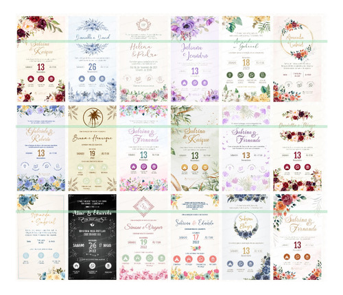 Convite Casamento Virtual Interativo Whatsapp Folhagem 104