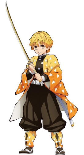Espada Katana Zenitsu Agatsuma Damon Slayer Kimetsu No Yaiba Color Gris / Negro