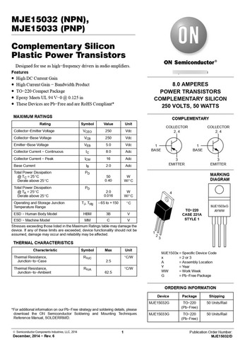Transistor Npn 250v 8a Mje 15032g