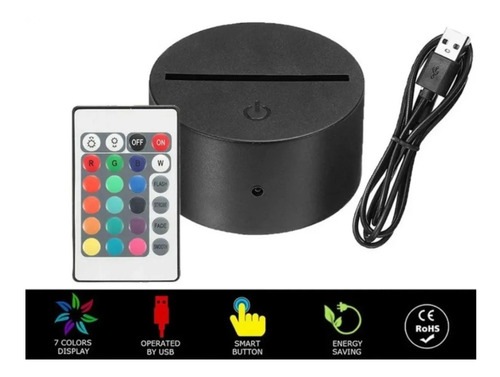 Lampara Led 3d Nocturna Médicos Touch Control Remoto